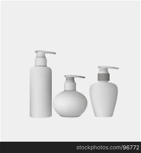 Cosmetic bottle realistic vector template cream clear collection gel design