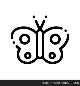Cosmetic Butterfly Sign Vector Thin Line Icon. Organic Cosmetic, Natural Component, Flutterby Clear Wing Linear Pictogram. Eco-friendly, Cruelty-free Product, Molecular Analysis Contour Illustration. Cosmetic Butterfly Sign Vector Thin Line Icon