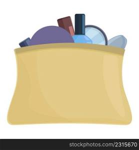 Cosmetic case icon cartoon vector. Beauty bag. Clear purse. Cosmetic case icon cartoon vector. Beauty bag