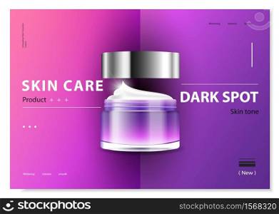 cosmetic cream and body lotion poster premium skin care products vector design.