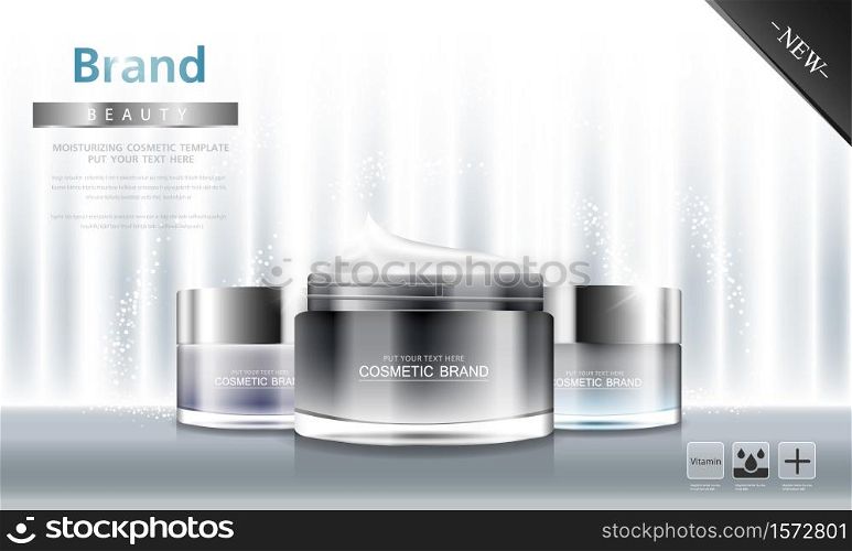 cosmetic cream and body lotion poster premium skin care products vector design.