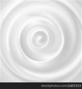 Cosmetic cream background with realistic image of heavy textured pure white creamy swirl with shadows vector illustration. Cosmetic Cream Swirl Background