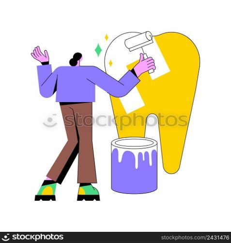 Cosmetic dentistry abstract concept vector illustration. Cosmetic dental service, teeth whitening, restorative dentistry, smile makeover, aesthetic treatment, medical center abstract metaphor.. Cosmetic dentistry abstract concept vector illustration.