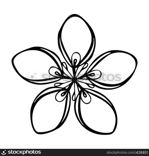 Cosmetic flower icon. Simple illustration of cosmetic flower vector icon for web design isolated on white background. Cosmetic flower icon, simple style