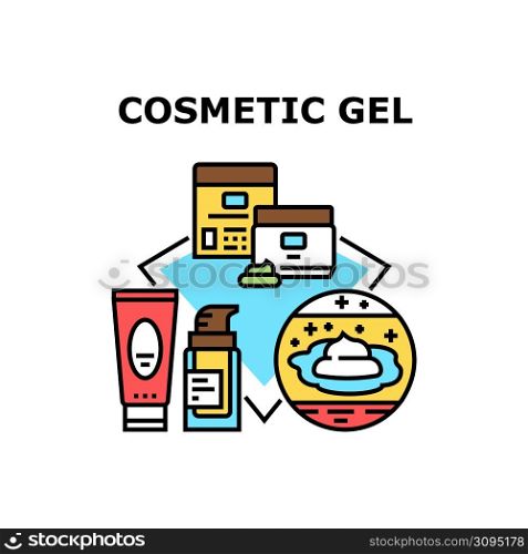 Cosmetic Gel Vector Icon Concept. Cosmetic Gel Tube And Jar Packages, Cosmetology Moisturizing Creamy Product For Skin Treatment And Healthcare. Vitamin Natural Hygiene Lotion Color Illustration. Cosmetic Gel Vector Concept Color Illustration