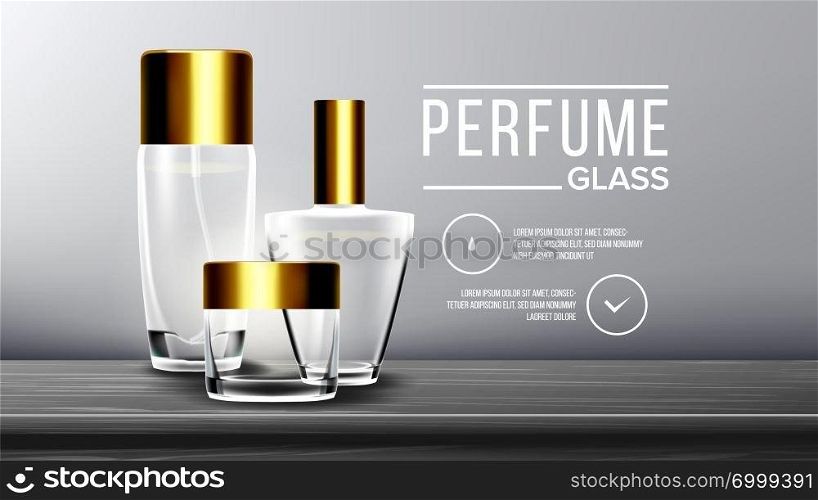 Cosmetic Glass Branding Background Vector. Luxury, Fashion. Fragrance, Collagen. Face Care. Bottle. Jar. Isolated Transparent Realistic Mockup Template Illustration. Cosmetic Glass Branding Background Vector. Luxury, Fashion. Fragrance, Collagen. Face Care. Bottle. Jar. 3D Isolated Transparent Realistic Mockup Template Illustration