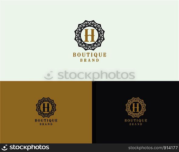 Cosmetic H letter logo design. Luxury hotel letter H vector monogram. high fashion brand icon.