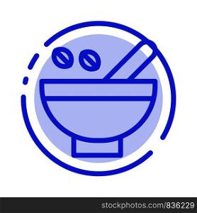 Cosmetic Herbs, Herbs, Medicinal Herbs, Natural, Organic, Plants Blue Dotted Line Line Icon