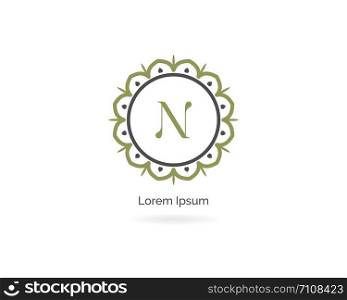 Cosmetic N letter logo design. Luxury hotel letter n vector monogram. Salon and massage center icon.