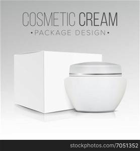 Cosmetic Packaging Design Vector. Paper Or Cardboard Box. Good For Cosmetics Products Design.. Realistic Cosmetic Box Blank Vector. White Paper Or Cardboard Box. Natural Cosmetics Packaging Illustration.