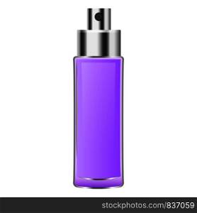 Cosmetic perfume bottle mockup. Realistic illustration of cosmetic perfume bottle vector mockup for web design isolated on white background. Cosmetic perfume bottle mockup, realistic style
