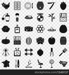 Cosmetic product icons set. Simple style of 36 cosmetic product vector icons for web for any design. Cosmetic product icons set, simple style