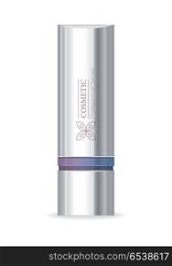 Cosmetic Professional Series. Cosmetic professional series. Silver tube for cosmetics on white background. Product for body, face and skin care, beauty, health, freshness, youth, hygiene. Realistic vector illustration.
