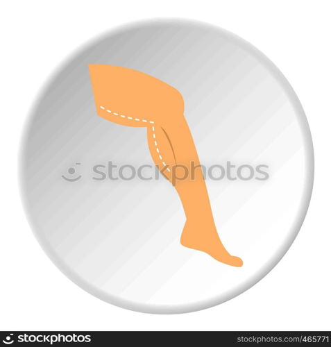 Cosmetic surgery, leg correction icon in flat circle isolated on white vector illustration for web. Cosmetic surgery, leg correction icon circle