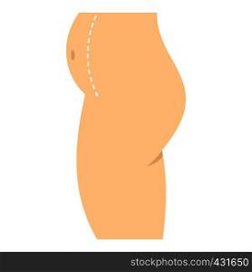 Cosmetic surgery of belly icon flat isolated on white background vector illustration. Cosmetic surgery of belly icon isolated