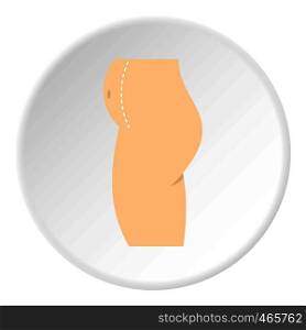 Cosmetic surgery of belly icon in flat circle isolated on white vector illustration for web. Cosmetic surgery of belly icon circle