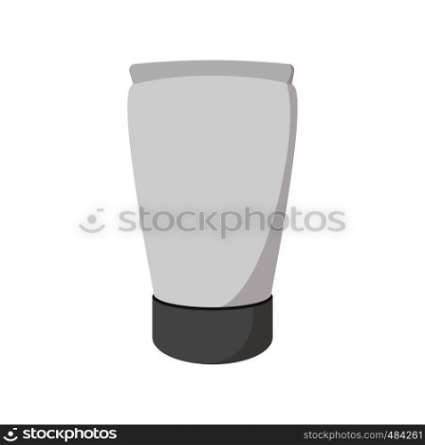 Cosmetic tube cartoon icon on a white background. Cosmetic tube cartoon icon