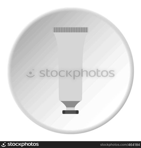 Cosmetic tube icon in flat circle isolated vector illustration for web. Cosmetic tube icon circle