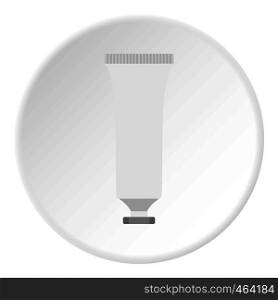 Cosmetic tube icon in flat circle isolated vector illustration for web. Cosmetic tube icon circle