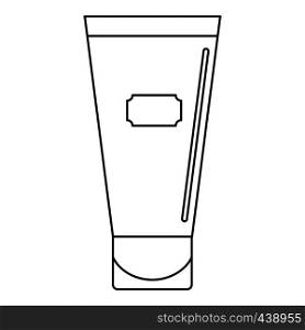 Cosmetic tube of cream or gel icon in outline style isolated vector illustration. Cosmetic tube of cream or gel icon outline