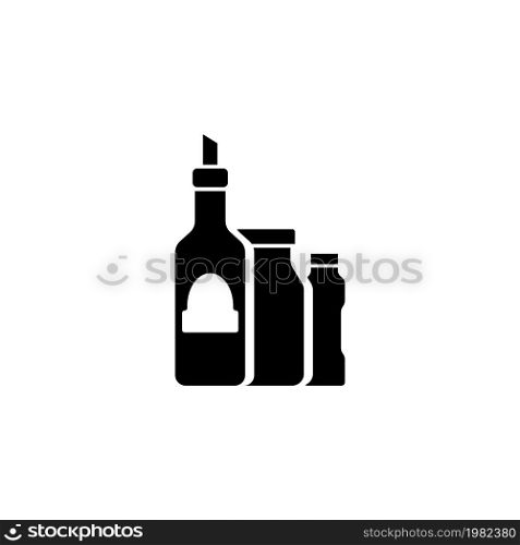 Cosmetics Bottles. Flat Vector Icon illustration. Simple black symbol on white background. Cosmetics Bottles sign design template for web and mobile UI element. Cosmetics Bottles Flat Vector Icon