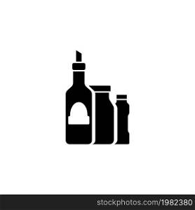 Cosmetics Bottles. Flat Vector Icon illustration. Simple black symbol on white background. Cosmetics Bottles sign design template for web and mobile UI element. Cosmetics Bottles Flat Vector Icon
