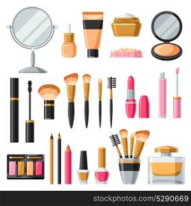 Cosmetics for skincare and makeup. Product set for catalog or advertising. Cosmetics for skincare and makeup. Product set for catalog or advertising.