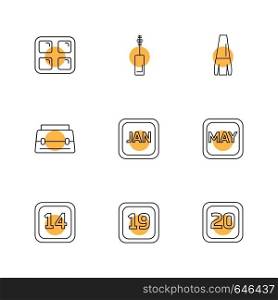 cosmetics , maskara , calender , months , cosmetics , household , year , dates , countinng , washroom , items ,icon, vector, design, flat, collection, style, creative, icons