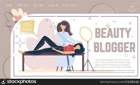 Cosmetics Products Online Store, Professional Makeup Video Tutorials Channel, Beauty Industry Blog Web Banner, Landing Page Template. Makeup Expert Servicing Client Trendy Flat Vector Illustration. Makeup Tutorials Channel Flat Vector Webpage
