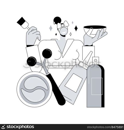Cosmetology abstract concept vector illustration. Skincare, natural cosmetic, eye lifting, wrinkle removal, dermatology, spa, face treatment, woman beauty, anti age therapy abstract metaphor.. Cosmetology abstract concept vector illustration.