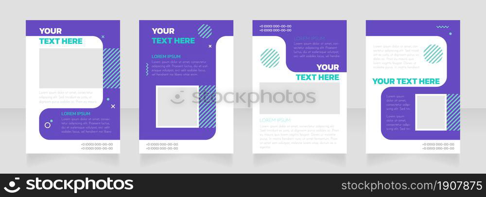 Cosmetology service blank brochure layout design. Service info. Vertical poster template set with empty copy space for text. Premade corporate reports collection. Editable flyer paper pages. Cosmetology service blank brochure layout design