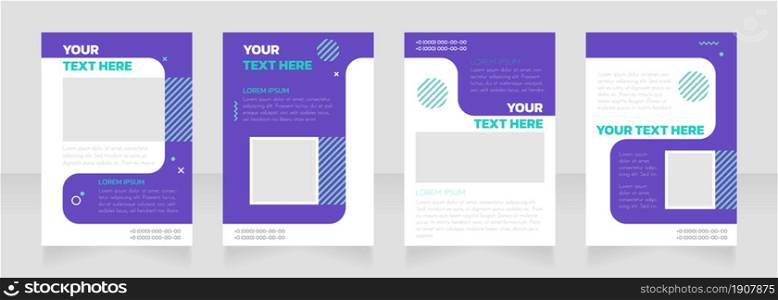Cosmetology service blank brochure layout design. Service info. Vertical poster template set with empty copy space for text. Premade corporate reports collection. Editable flyer paper pages. Cosmetology service blank brochure layout design