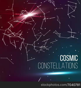 Cosmic Constellations Background Vector. Abstract Glowing Space Pisces. Cosmic Constellations Background Vector. Abstract Magic Space