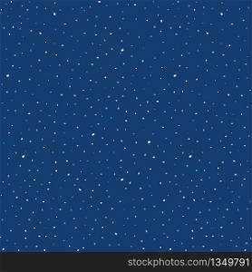 Cosmic space pattern with stars, night starry sky. Falling snow on dark blue background Vector illustrations. Cosmic space pattern with stars, night starry sky. Falling snow on dark blue background