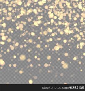Cosmic sparkling dust on transparent background Light magic glare creating a gorgeous Christmas background Vector illustration.