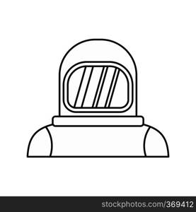 Cosmonaut icon in outline style isolated on white background. Space symbol vector illustration. Cosmonaut icon, outline style