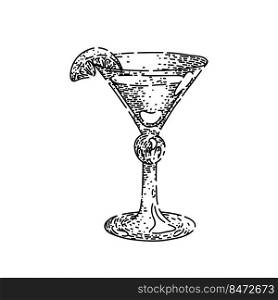 cosmopolitan cocktail hand drawn vector. drink martini, cosmo red vodka, cranberry bar glass cosmopolitan cocktail sketch. isolated black illustration. cosmopolitan cocktail sketch hand drawn vector