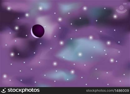 Cosmos background with stars and planet