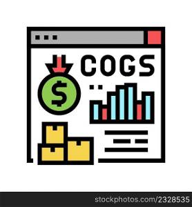 cost of goods sold cogs report color icon vector. cost of goods sold cogs report sign. isolated symbol illustration. cost of goods sold cogs report color icon vector illustration