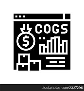 cost of goods sold cogs report glyph icon vector. cost of goods sold cogs report sign. isolated contour symbol black illustration. cost of goods sold cogs report glyph icon vector illustration