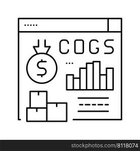 cost of goods sold cogs report line icon vector. cost of goods sold cogs report sign. isolated contour symbol black illustration. cost of goods sold cogs report line icon vector illustration