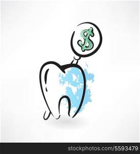 cost of tooth grunge icon