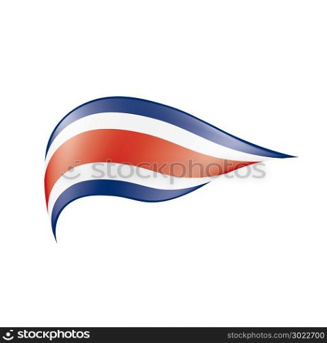 Costa Rica flag, vector illustration. Costa Rica flag, vector illustration on a white background