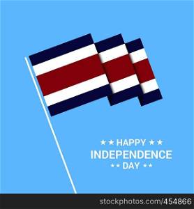 Costa Rica Independence day typographic design with flag vector