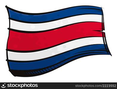 Costa Rica national flag created in graffiti paint style