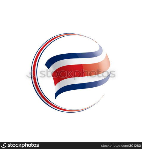 Costa Rica national flag, vector illustration on a white background. Costa Rica flag, vector illustration on a white background