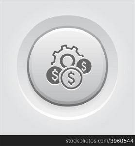 Costs Optimization Icon. Costs Optimization Icon. Business and Finance. Grey Button Design
