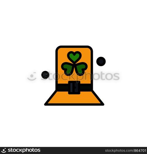 Costume, Day, Green, Hat, Patrick Business Logo Template. Flat Color