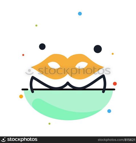 Costume, Mask, Masquerade Abstract Flat Color Icon Template