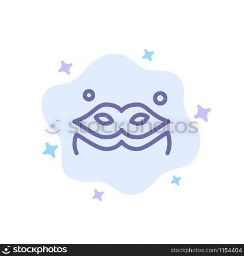 Costume, Mask, Masquerade Blue Icon on Abstract Cloud Background